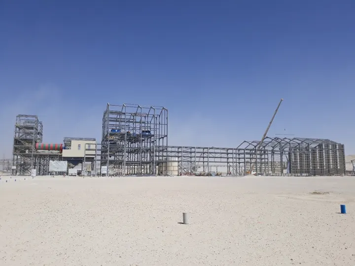 Vue générale de la nouvelle laverie de Laâyoune en construction