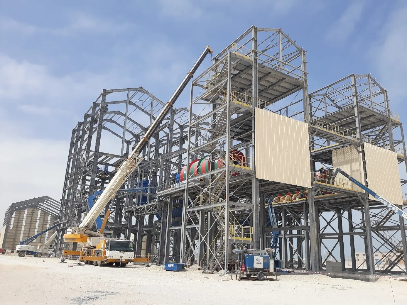 Charpente métallique de l’usine de lavage MERAH à Khouribga